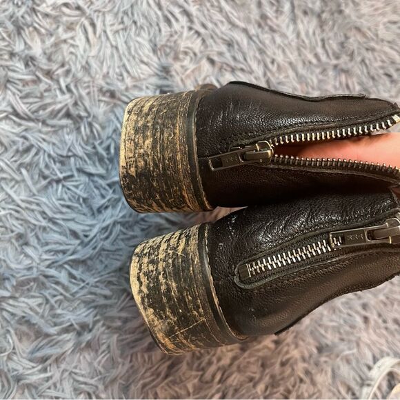 Modern Vintage Black Leather Ankle Boots Size US 10 EU 40 - Picture 5 of 6